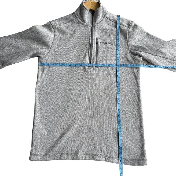 Eddie Bauer Men's Large Quarter Zip Knit Gray Fleece - Picture 5 of 5